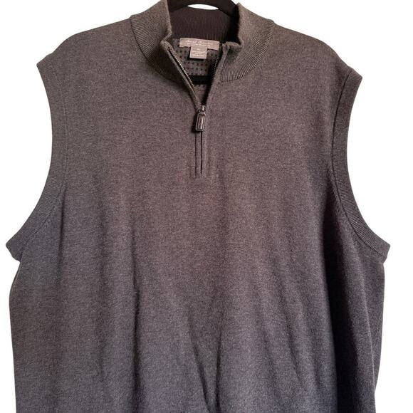 Daniel Cremieux Sz XL 1/4 Zip Sweater Vest Preppy Golf Dark Academia - Picture 3 of 10